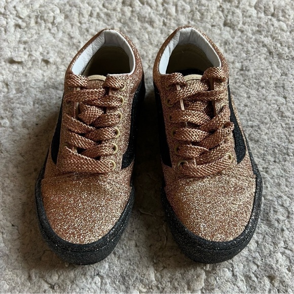 Vans: Old Skool Party Glitter Black/Gold Low Profile Lace Up Sneakers Size 11.5 - Picture 2 of 10